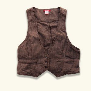 Union Bay Checkered brown mini vest